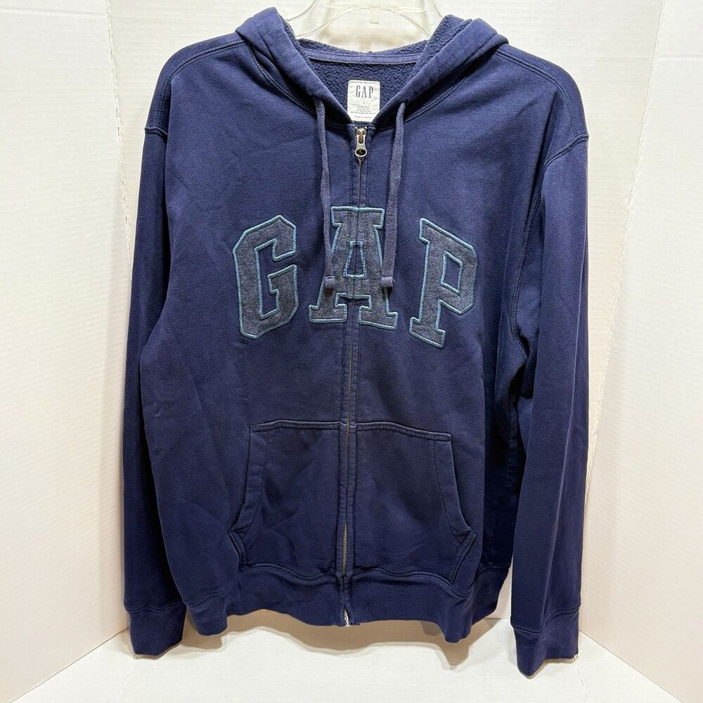 GAP Logo Heritage Hoodie Hooded Full Zip Sweatshirt Large Y2k University